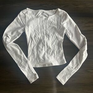 Garage Heather Gray Open-Back Long Sleeve Tee